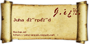 Juha Árpád névjegykártya
