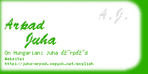arpad juha business card